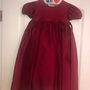 Red Strasburg 100% Silk Dress Girls Size 3